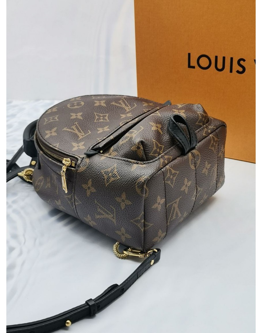 2020 LOUIS VUITTON PALM SPRINGS MINI BACKPACK SLING BAG IN BROWN MONOGRAM CANVAS FULL SET